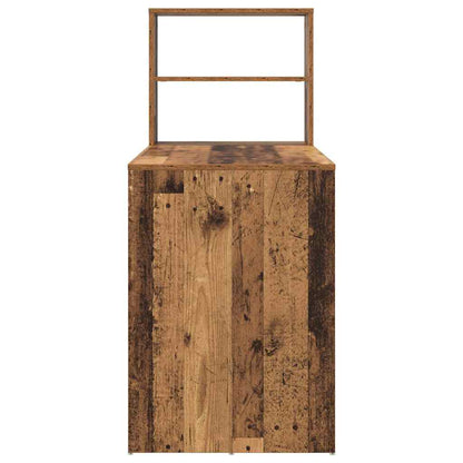 vidaXL Desk with Shelf Old Wood 113 x 54 x 120 cm Engineered Wood