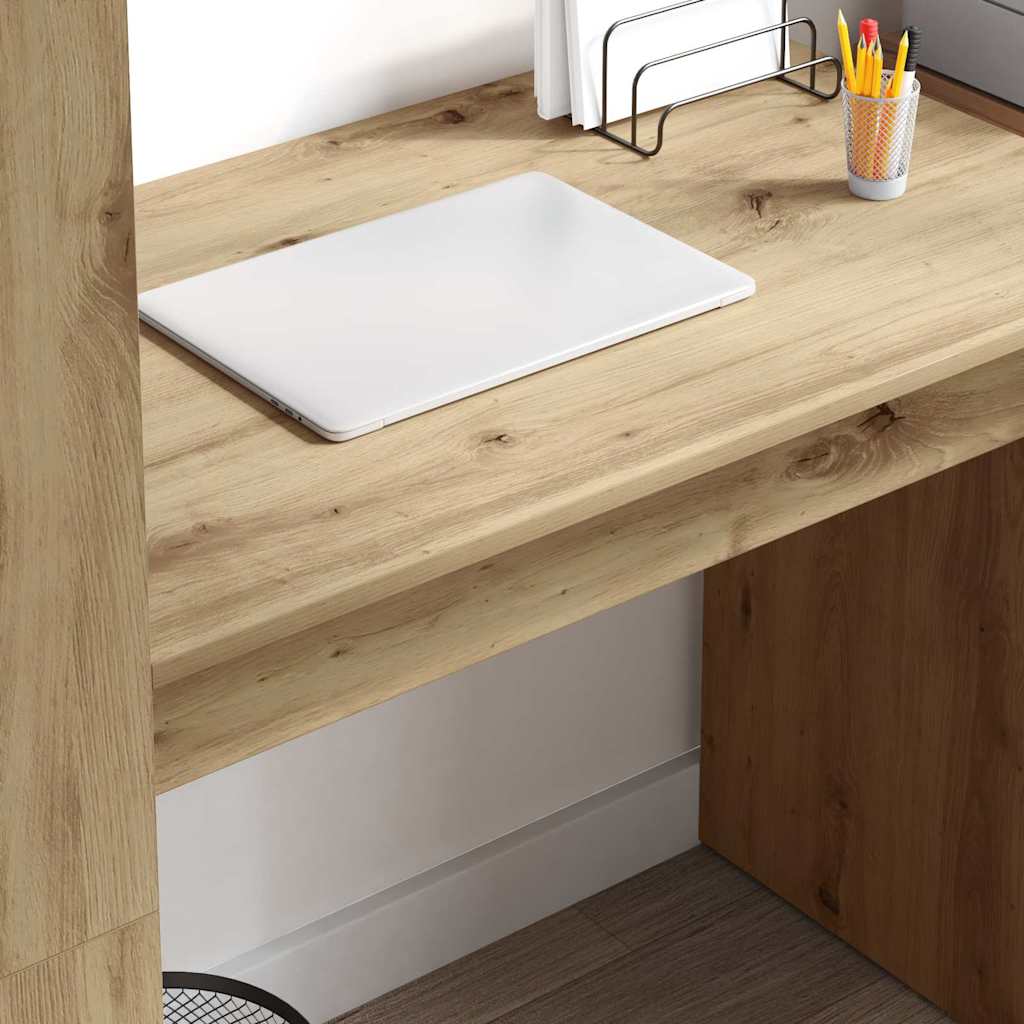 vidaXL Desk Artisan Oak Engineered Wood 113 x 54 x 120 cm