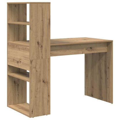 vidaXL Desk with Shelf Artisan Oak 113 x 54 x 120 cm Engineered Wood