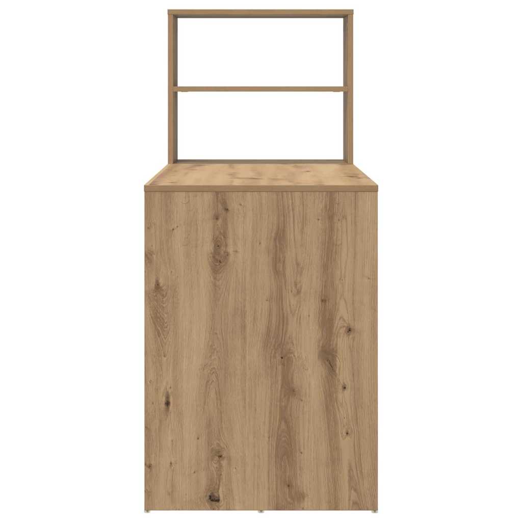 vidaXL Desk with Shelf Artisan Oak 113 x 54 x 120 cm Engineered Wood