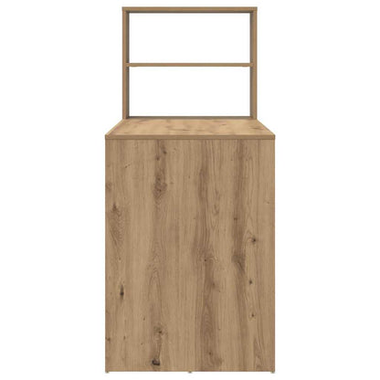 vidaXL Desk with Shelf Artisan Oak 113 x 54 x 120 cm Engineered Wood
