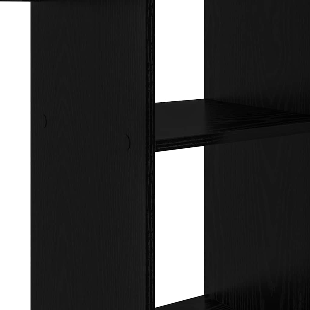 vidaXL Desk with Shelf Black Oak 142 x 102 x 73 cm Engineered Wood