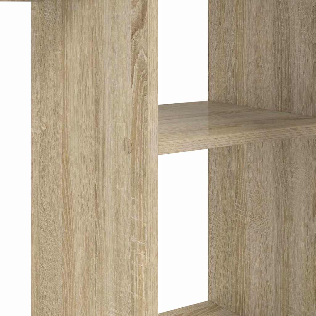 vidaXL Desk with Shelf Sonoma Oak 142 x 102 x 73 cm Engineered Wood