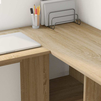 vidaXL Desk with Shelf Sonoma Oak 142 x 102 x 73 cm Engineered Wood