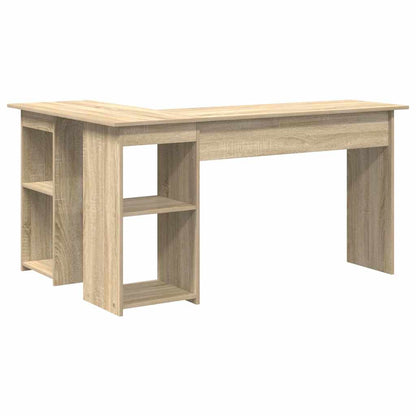 vidaXL Desk with Shelf Sonoma Oak 142 x 102 x 73 cm Engineered Wood