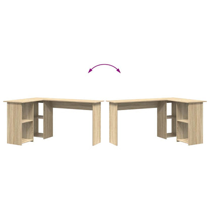 vidaXL Desk with Shelf Sonoma Oak 142 x 102 x 73 cm Engineered Wood
