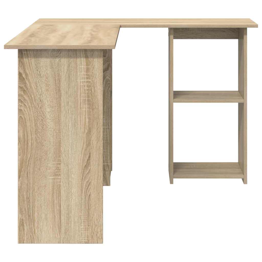 vidaXL Desk with Shelf Sonoma Oak 142 x 102 x 73 cm Engineered Wood