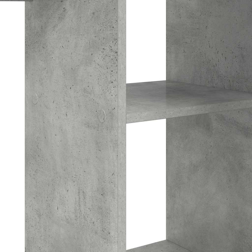 vidaXL Desk with Shelf Concrete Grey 142 x 102 x 73 cm Engineered Wood