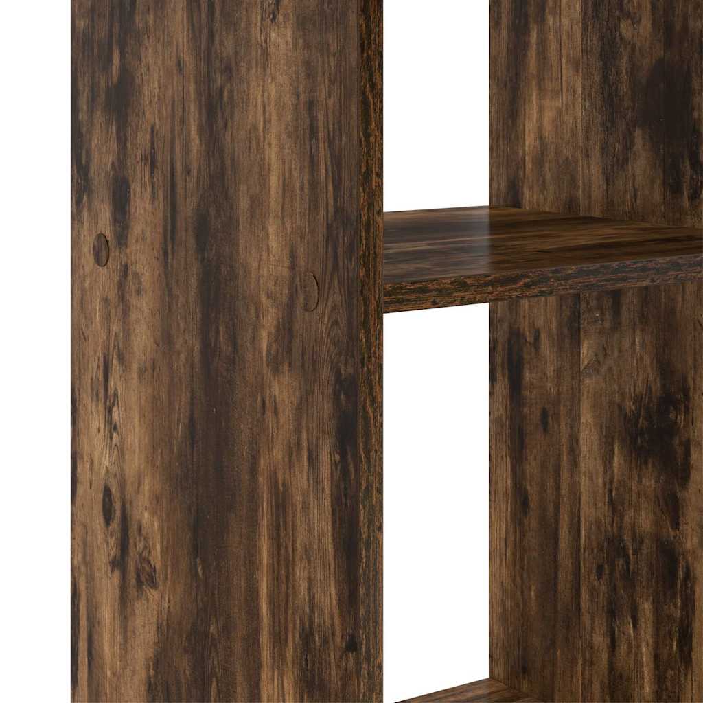 vidaXL Desk with Shelf Smoked Oak 142 x 102 x 73 cm Engineered Wood