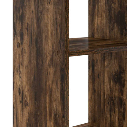vidaXL Desk with Shelf Smoked Oak 142 x 102 x 73 cm Engineered Wood