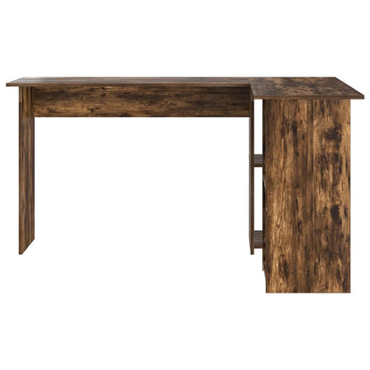vidaXL Desk Smoked Oak 142 x 102 x 73 cm Engineered Wood