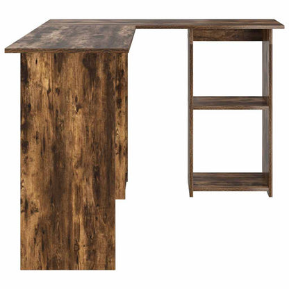 vidaXL Desk Smoked Oak 142 x 102 x 73 cm Engineered Wood