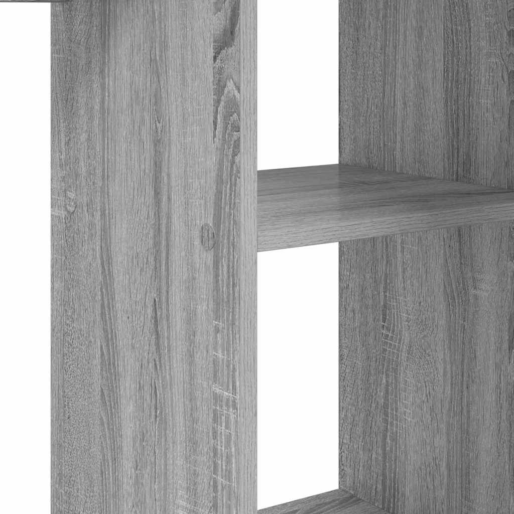 vidaXL Desk with Shelf Grey Sonoma 142 x 102 x 73 cm Engineered Wood