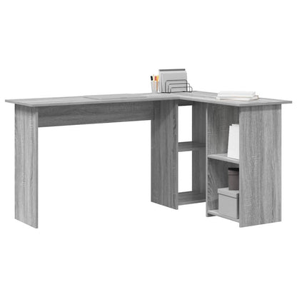 vidaXL Desk Grey Sonoma 142 x 102 x 73 cm Engineered Wood