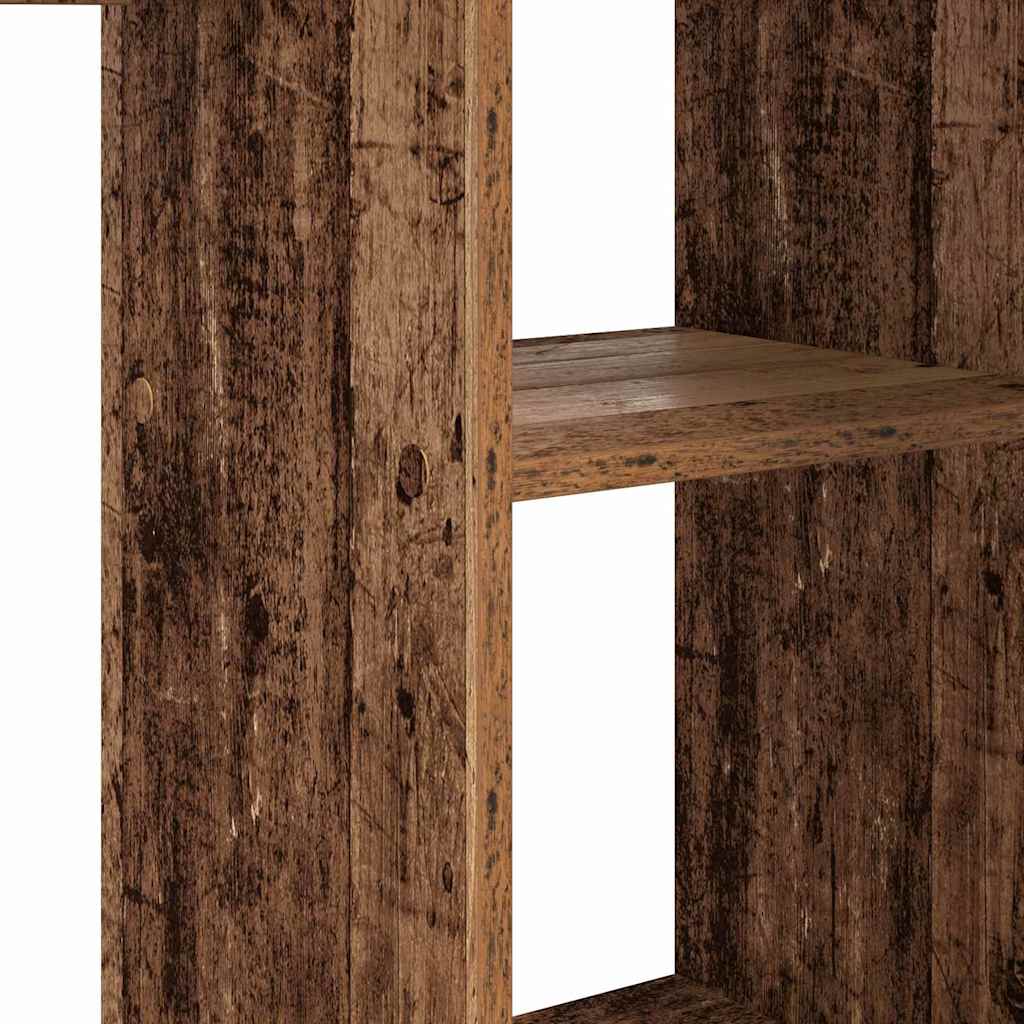 vidaXL Desk with Shelf Old Wood 142 x 102 x 73 cm Engineered Wood