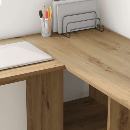 vidaXL Desk Artisan Oak Engineered Wood 142 x 102 x 73 cm