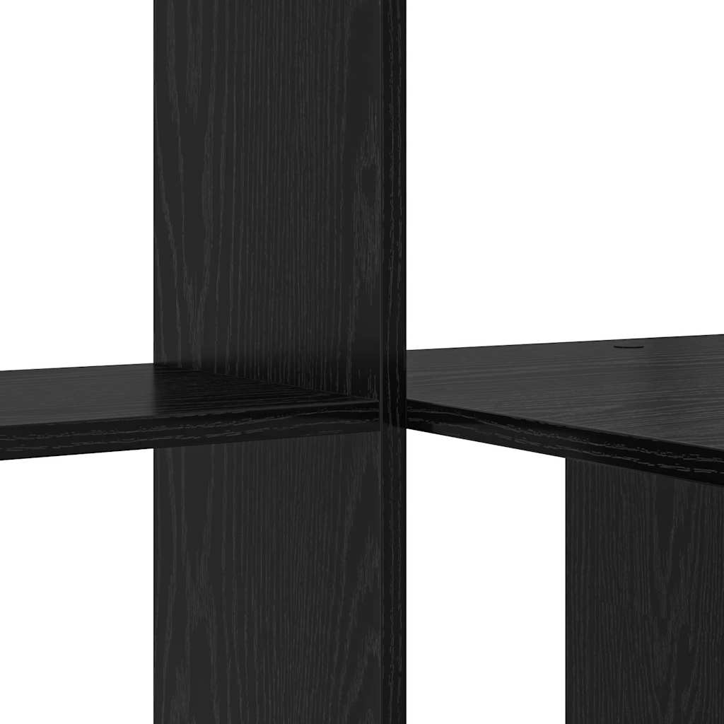 vidaXL Desk with Shelf Black Oak 131.5 x 50 x 106.5 cm Engineered Wood