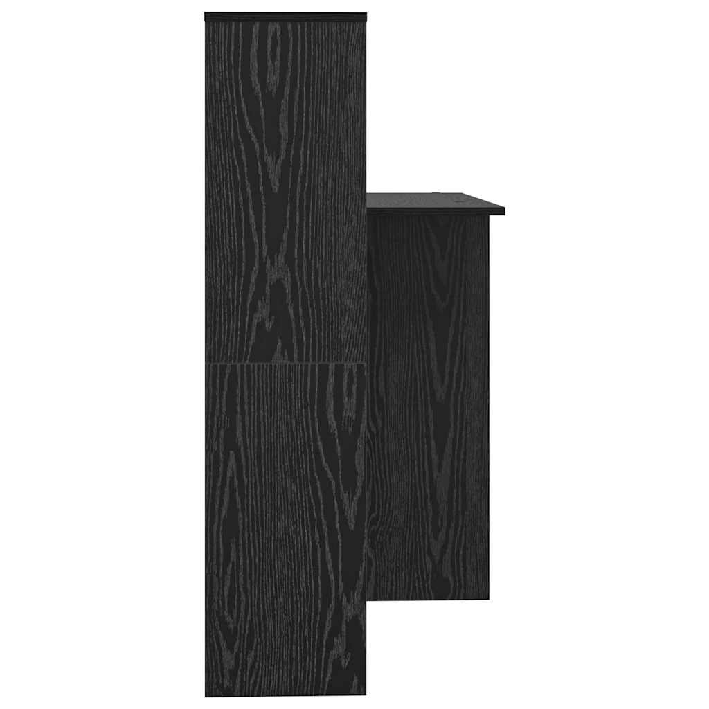 vidaXL Desk with Shelf Black Oak 131.5 x 50 x 106.5 cm Engineered Wood