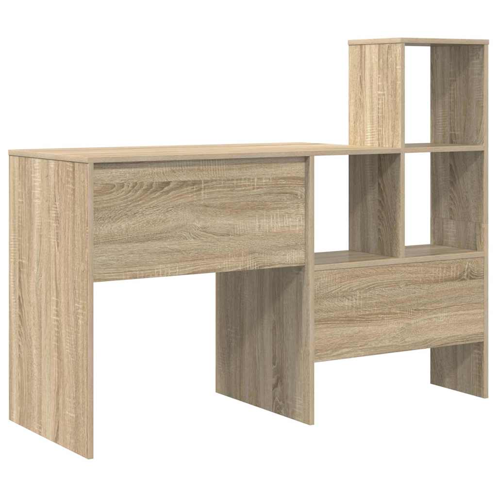 vidaXL Desk Sonoma Oak 131.5 x 50 x 106.5 cm Engineered Wood