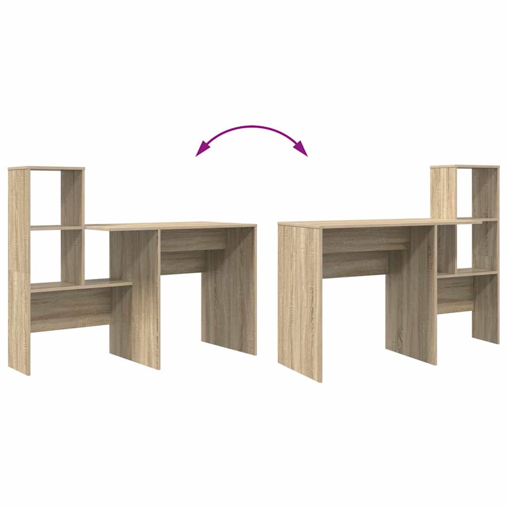vidaXL Desk Sonoma Oak 131.5 x 50 x 106.5 cm Engineered Wood