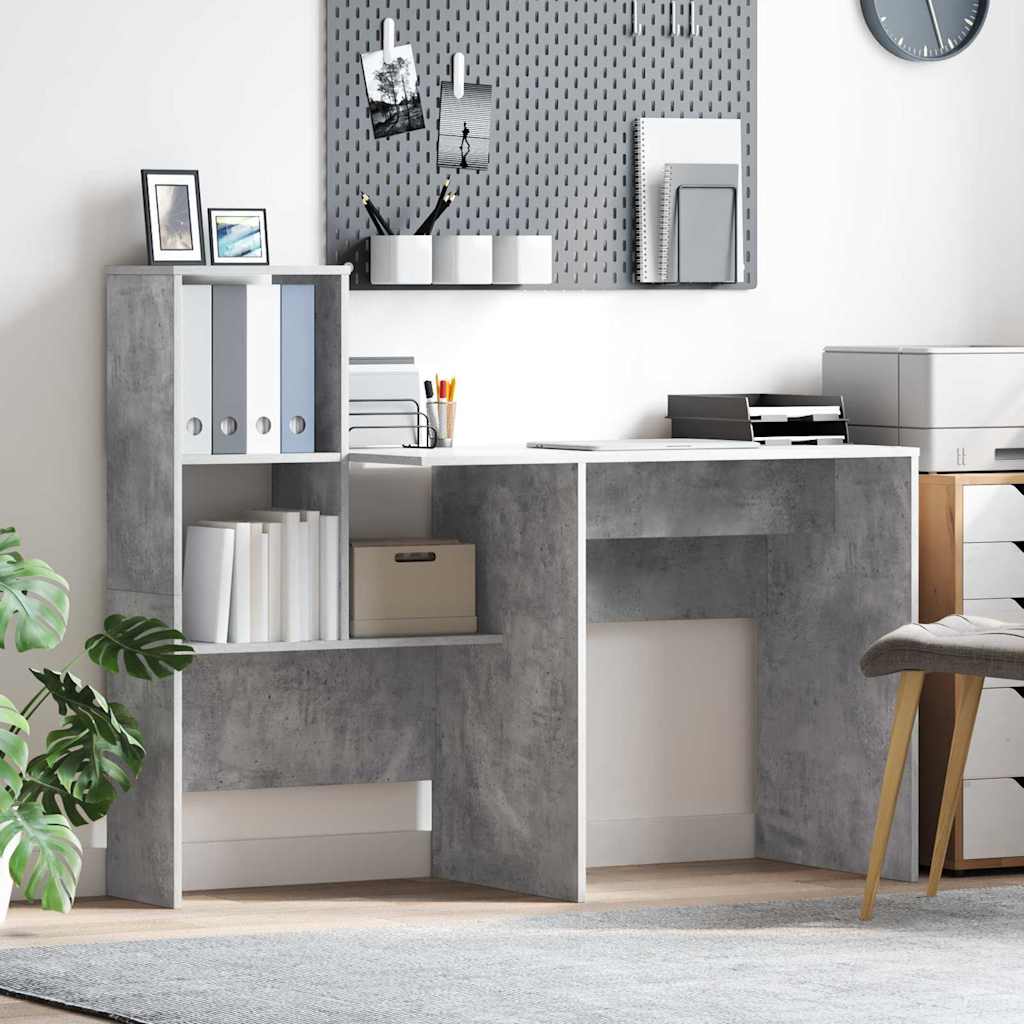 vidaXL Desk Concrete Grey 131.5 x 50 x 106.5 cm Engineered Wood