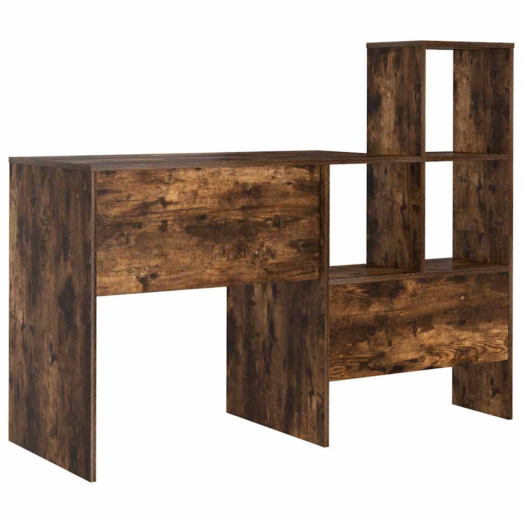 vidaXL Desk Smoked Oak 131.5 x 50 x 106.5 cm Engineered Wood