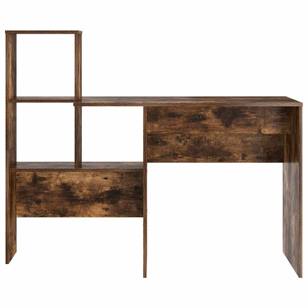 vidaXL Desk Smoked Oak 131.5 x 50 x 106.5 cm Engineered Wood