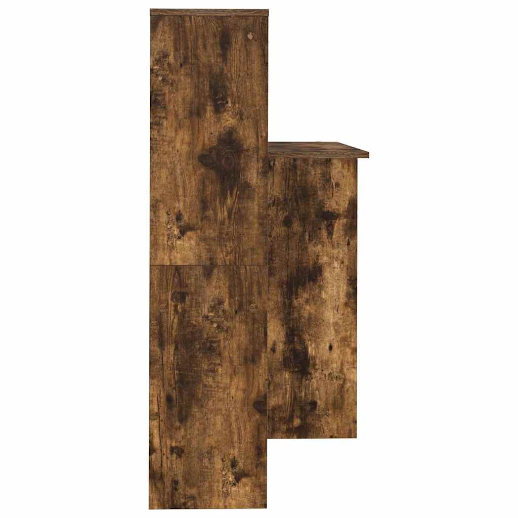 vidaXL Desk Smoked Oak 131.5 x 50 x 106.5 cm Engineered Wood