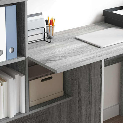 vidaXL Desk Grey Sonoma 131.5 x 50 x 106.5 cm Engineered Wood