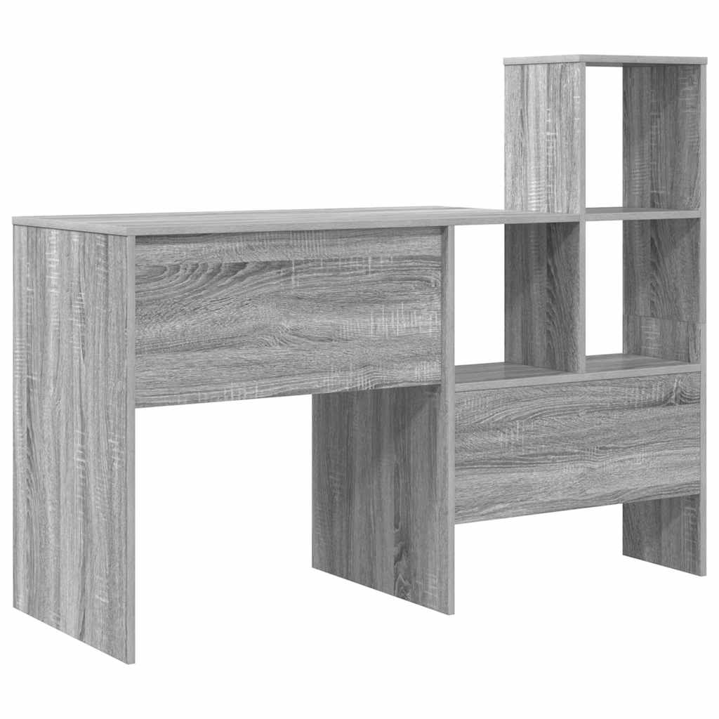vidaXL Desk Grey Sonoma 131.5 x 50 x 106.5 cm Engineered Wood