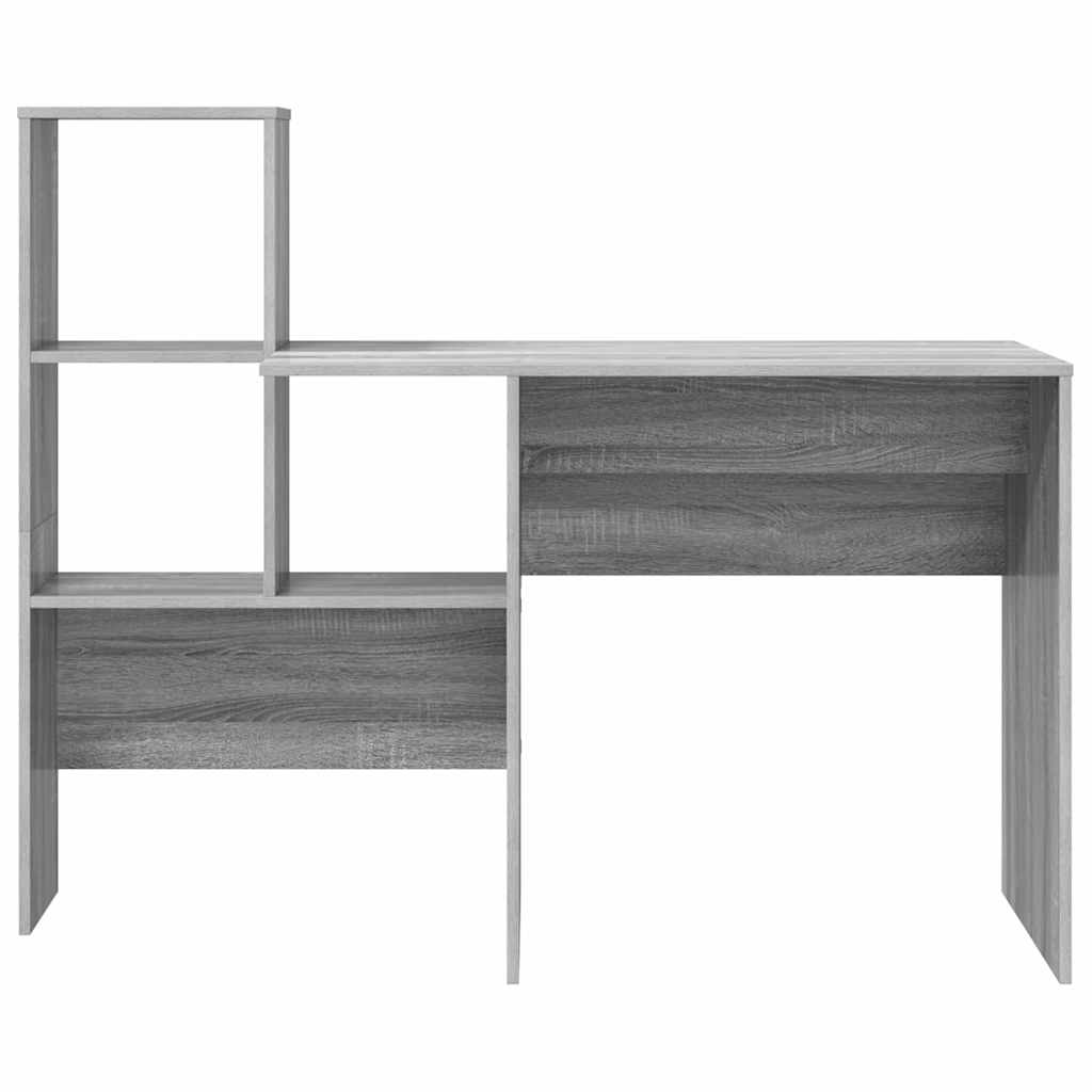 vidaXL Desk Grey Sonoma 131.5 x 50 x 106.5 cm Engineered Wood