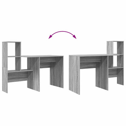 vidaXL Desk Grey Sonoma 131.5 x 50 x 106.5 cm Engineered Wood