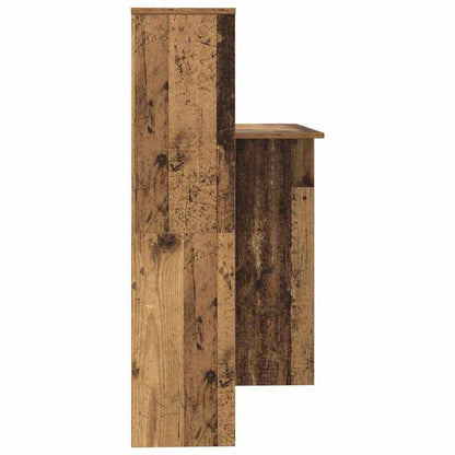 vidaXL Desk with Shelf Old Wood 131.5 x 50 x 106.5 cm Engineered Wood