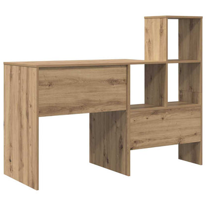 vidaXL Desk Artisan Oak 131.5 x 50 x 106.5 cm Engineered Wood
