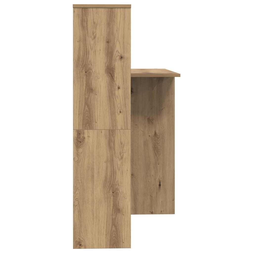 vidaXL Desk Artisan Oak 131.5 x 50 x 106.5 cm Engineered Wood
