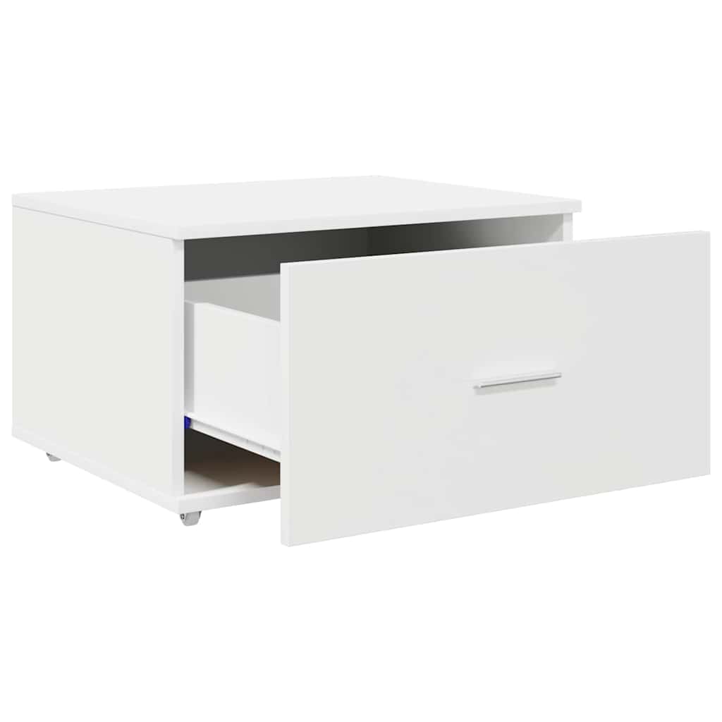 vidaXL Drawer Cabinet with Wheel White 55 x 45 x 31 cm