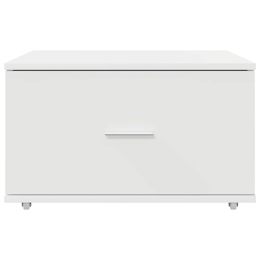 vidaXL Drawer Cabinet with Wheel White 55 x 45 x 31 cm
