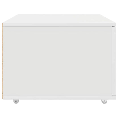 vidaXL Drawer Cabinet with Wheel White 55 x 45 x 31 cm
