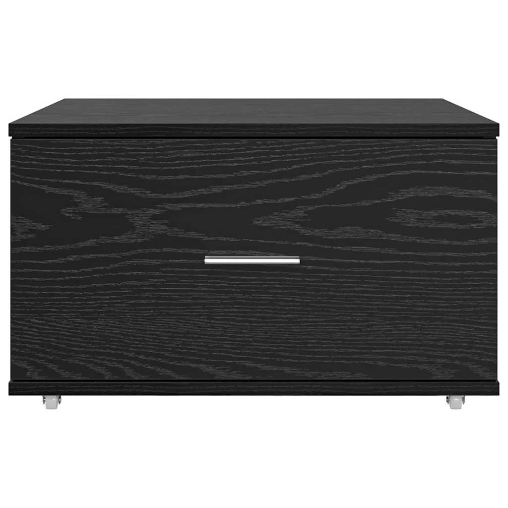 vidaXL Drawer Cabinet with Wheel Black Oak 55 x 45 x 31 cm