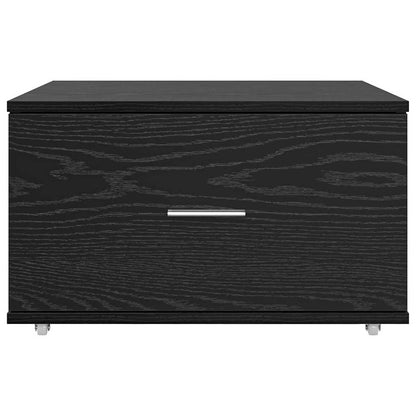 vidaXL Drawer Cabinet with Wheel Black Oak 55 x 45 x 31 cm