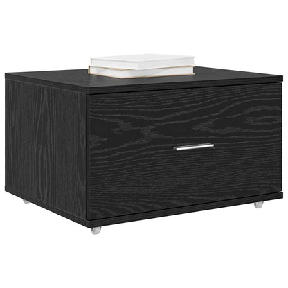 vidaXL Drawer Cabinet with Wheel Black Oak 55 x 45 x 31 cm
