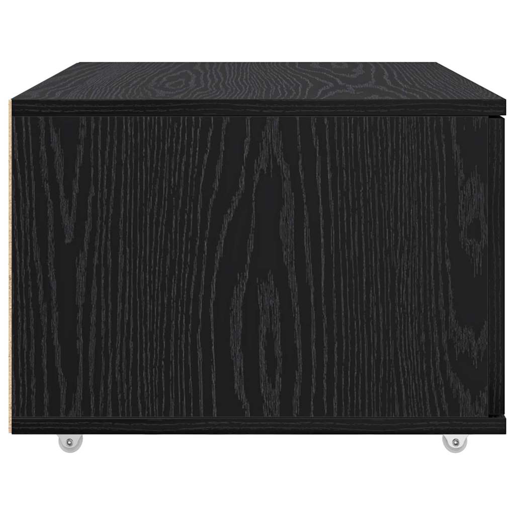 vidaXL Drawer Cabinet with Wheel Black Oak 55 x 45 x 31 cm
