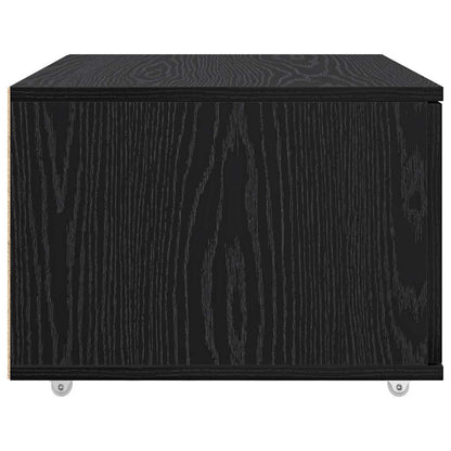 vidaXL Drawer Cabinet with Wheel Black Oak 55 x 45 x 31 cm