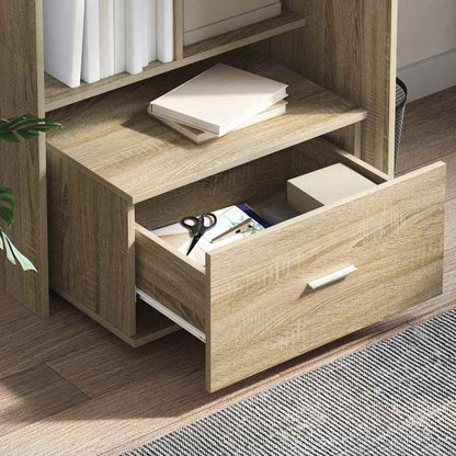 vidaXL Drawer Cabinet with Wheel Sonoma Oak 55 x 45 x 31 cm