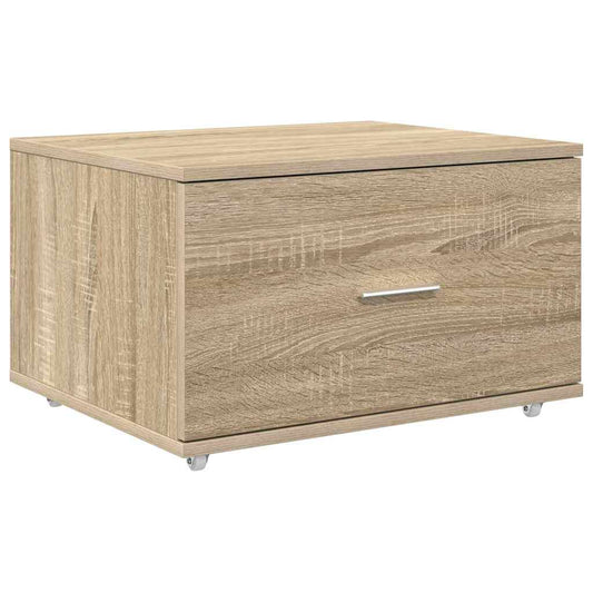 vidaXL Drawer Cabinet with Wheel Sonoma Oak 55 x 45 x 31 cm