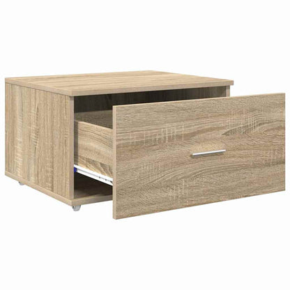 vidaXL Drawer Cabinet with Wheel Sonoma Oak 55 x 45 x 31 cm
