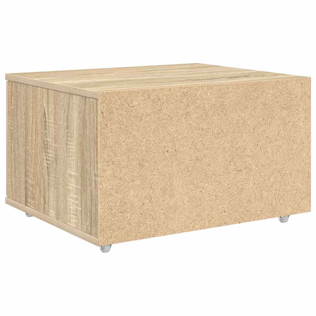 vidaXL Drawer Cabinet with Wheel Sonoma Oak 55 x 45 x 31 cm