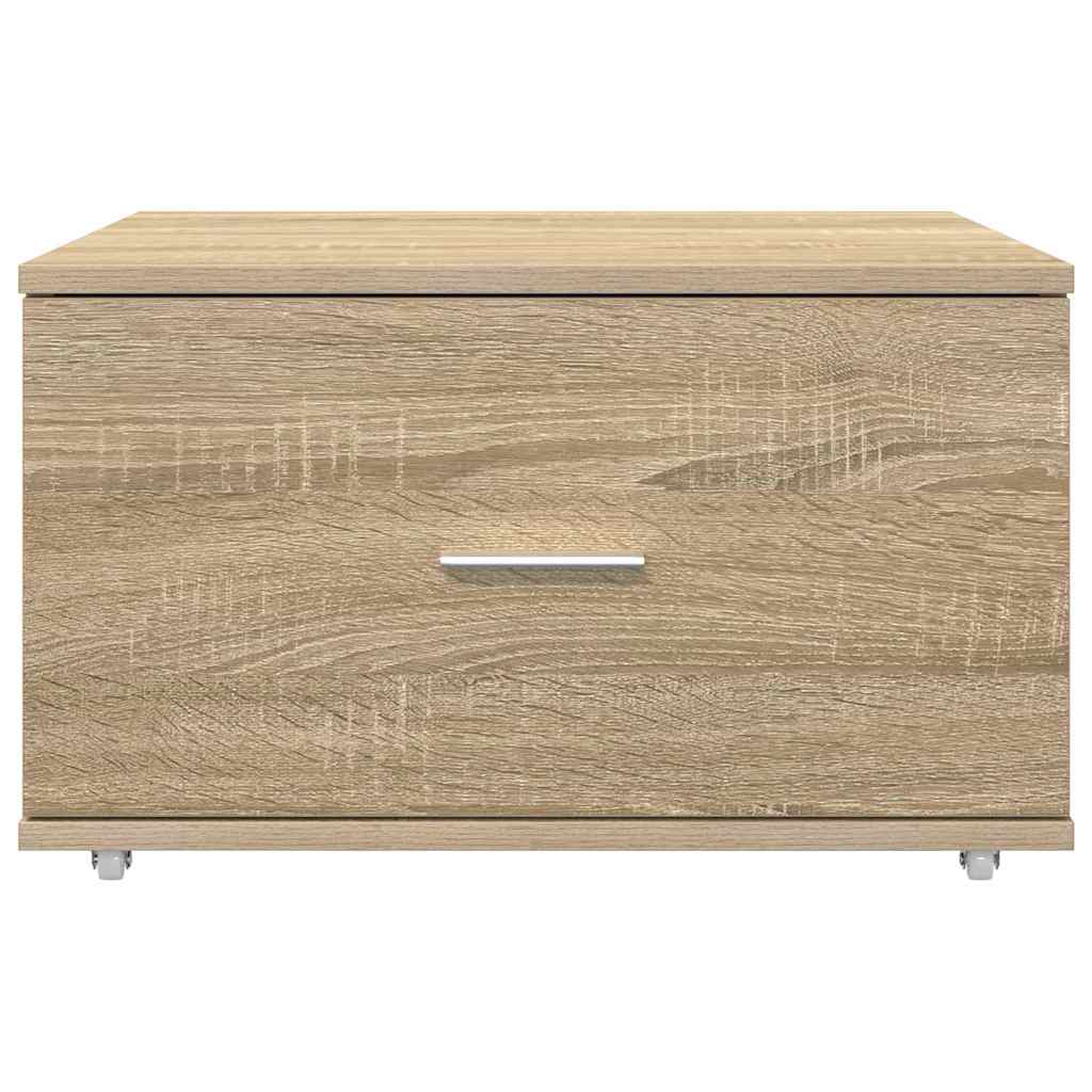 vidaXL Drawer Cabinet with Wheel Sonoma Oak 55 x 45 x 31 cm