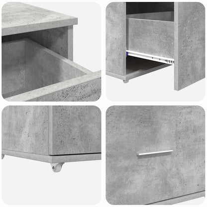 vidaXL Drawer Cabinet with Wheel Concrete Grey 55 x 45 x 31 cm