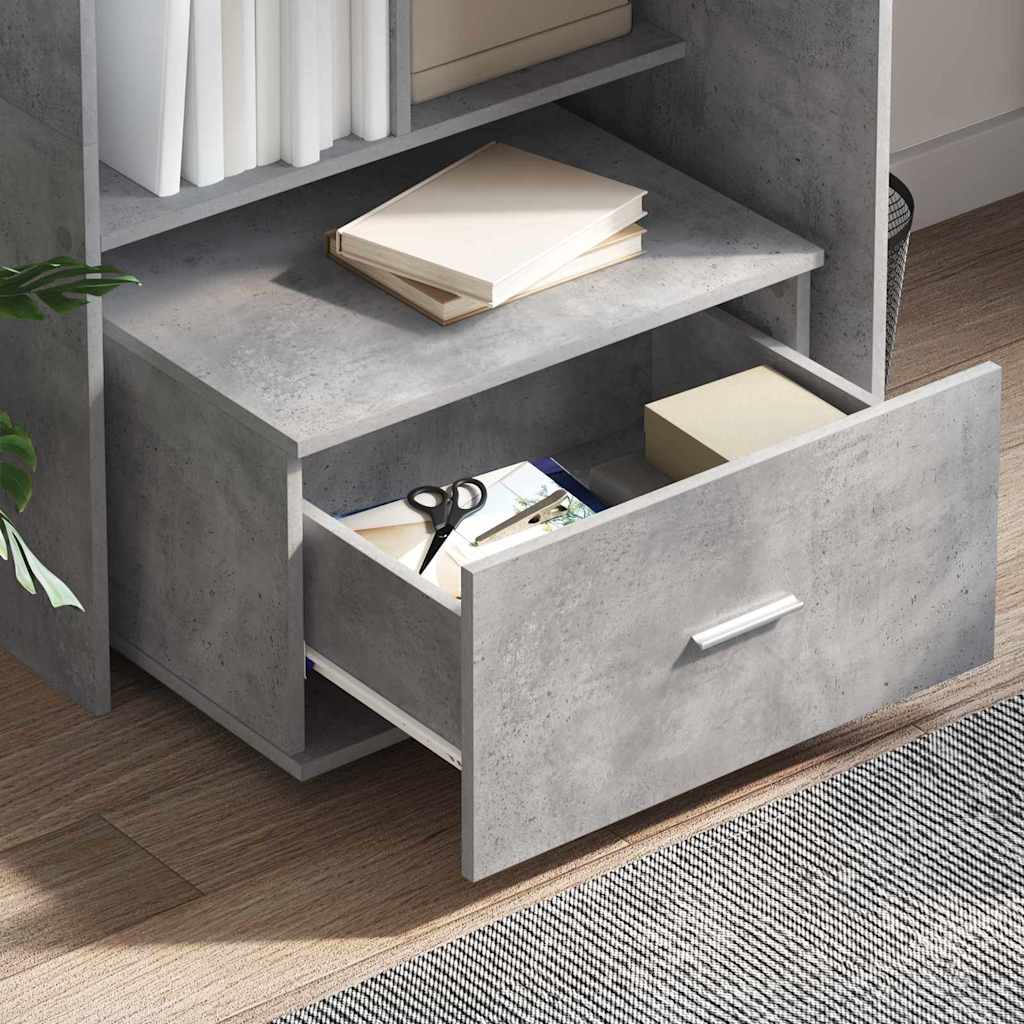 vidaXL Drawer Cabinet with Wheel Concrete Grey 55 x 45 x 31 cm